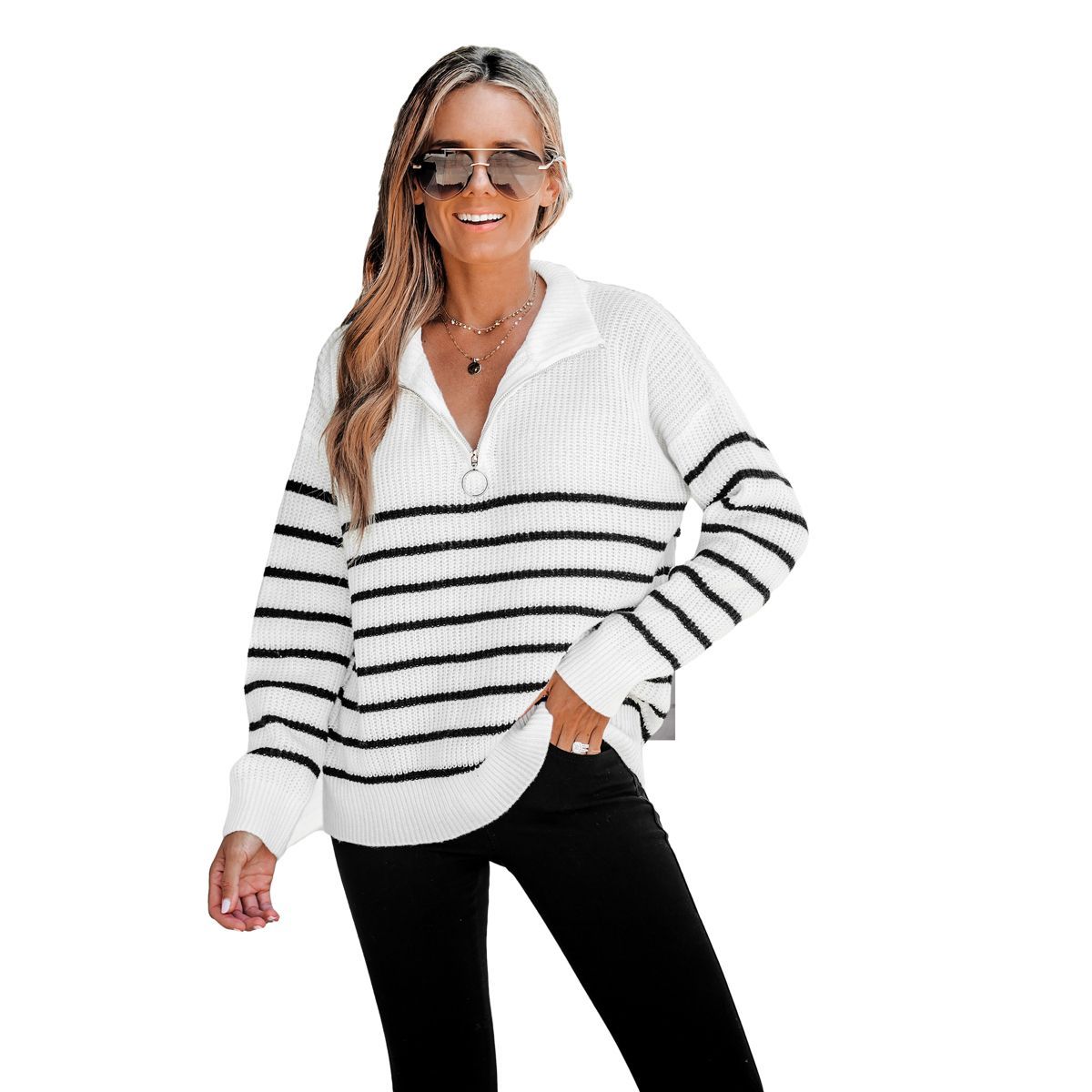 Women's Striped Drop Sleeve Sweater - Cupshe | Target