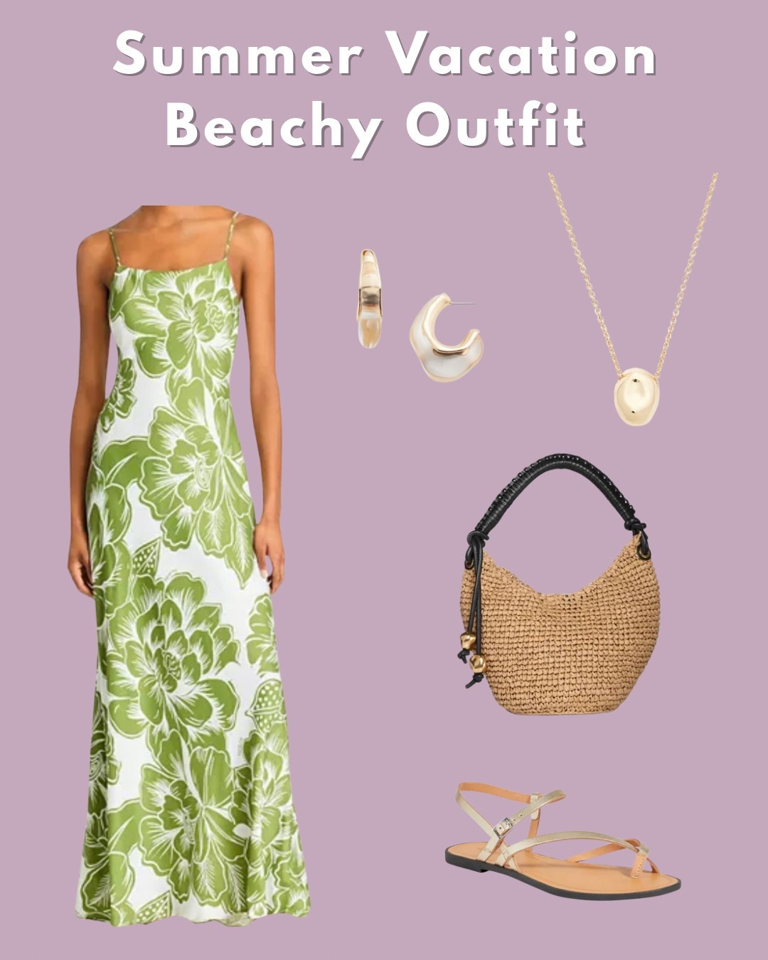 Summer Outfit Vacation Beachy Spring Semi Formal 

FARM Rio
Chita Woodcut Green Maxi Dress - Exclusive

AQUA
Molten Pendant Necklace, 16"-18" - Exclusive

AQUA
Structural Freeform Hoop Earrings in 16K Gold Plated - Exclusive

Madewell
The Camren Straw Mini Bag

Vagabond Shoemakers
Women's Tia 2.0 Slingback Sandals

#LTKSummerEdit #LTKTravel #LTKSeasonal