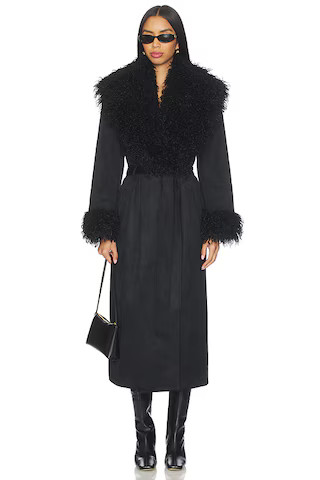 Lovers and Friends Lena Faux Suede Coat in Black from Revolve.com | Revolve Clothing (Global)