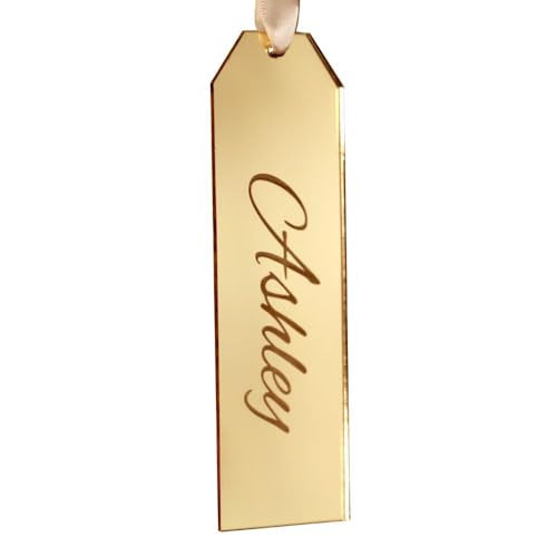 Gold Acrylic Christmas Stocking Name Tag Personlaized (Script Font, Gold) | Amazon (US)