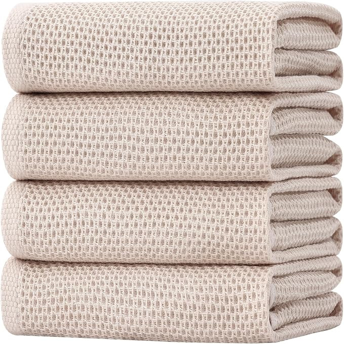 Homaxy 100% Cotton Oversized Waffle Weave Kitchen Dish Towels, Ultra Soft Absorbent Quick Drying ... | Amazon (US)