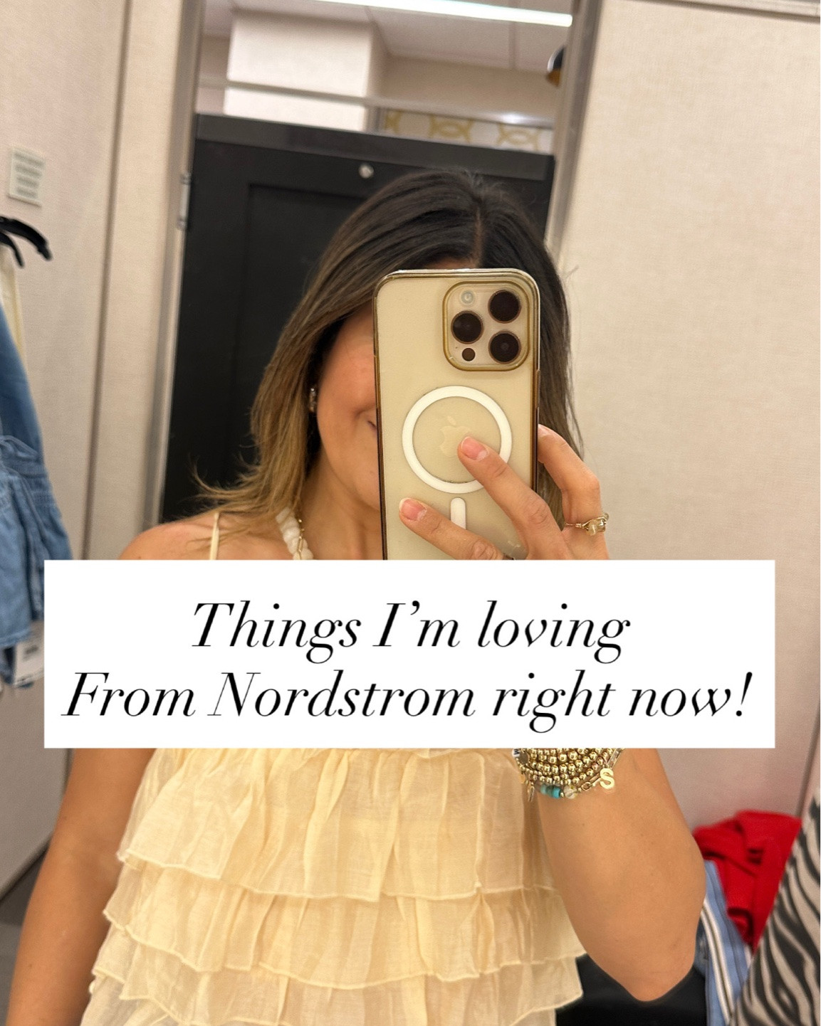 Nordstrom in-store try-on! 
Loving these styles right now! 
Brown blazer size xs
Yellow top size small
White vest size xs
Matching set top size xs, skirt size xs
Denim top size small

#LTKootd #LTKSeasonal