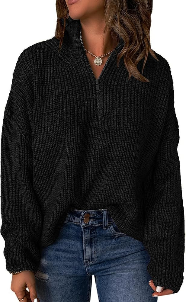 Famulily Women's Oversized Sweater Half Zip Pullover Sweaters Turtleneck Long Sleeve Sweatshirts ... | Amazon (CA)