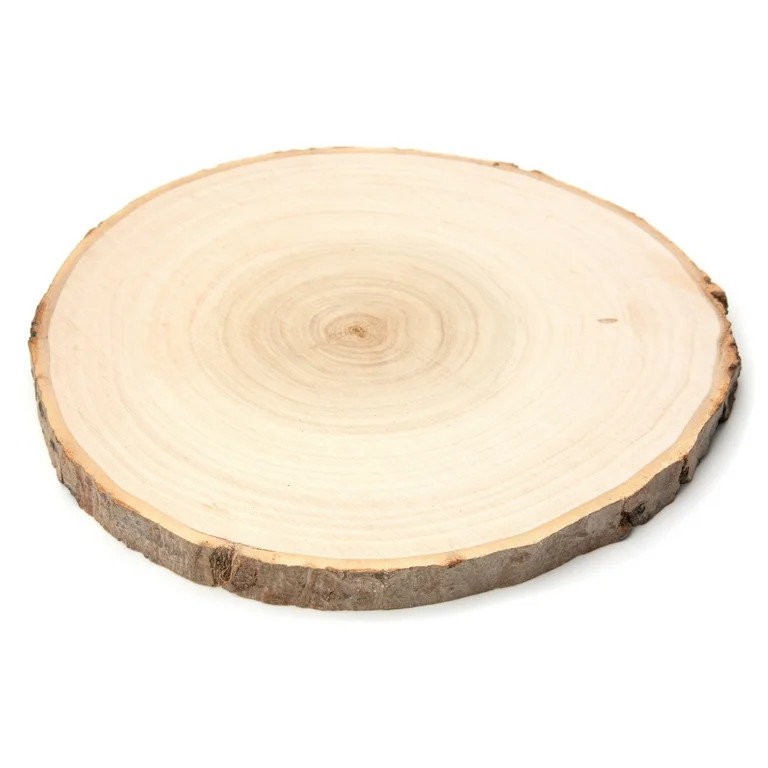Hello Hobby 10 inch Round Rustic Poplar Wood with Bark Plaque | Walmart (US)