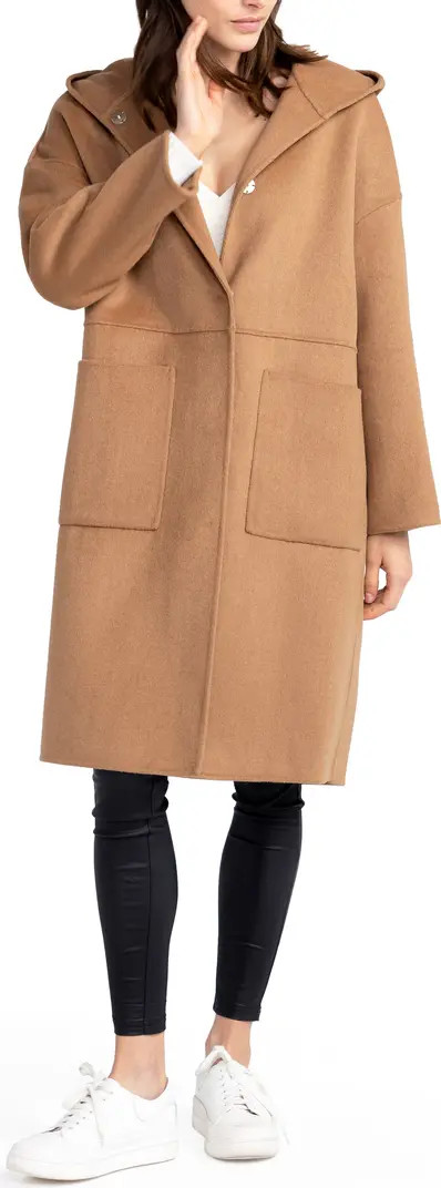 Sunday Morning Hooded Wool Blend Coat | Nordstrom