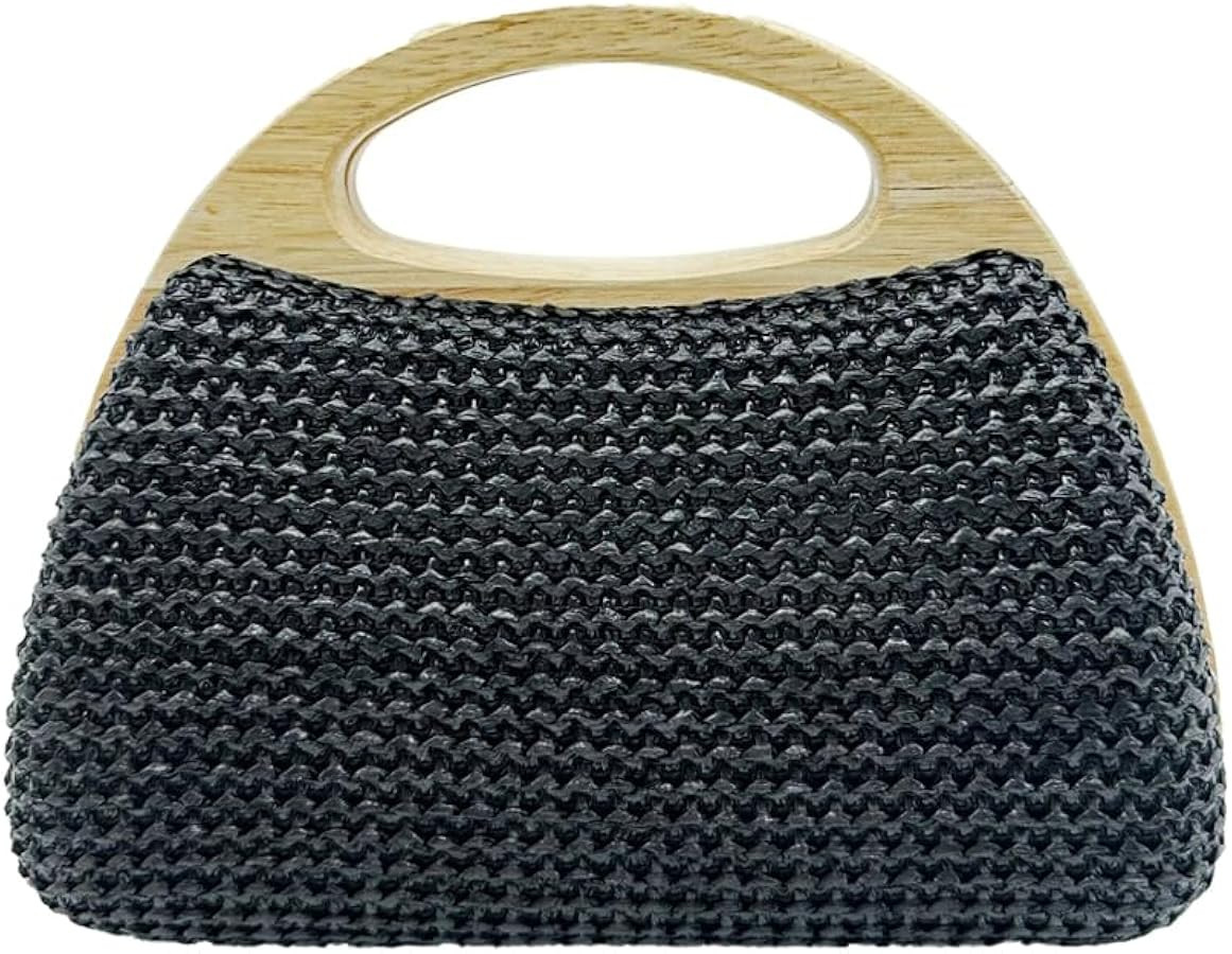 Straw Clutch for Women PP Straw Top-handle Wooden Purses Handbag Crossbody Bag for Beach Summer T... | Amazon (US)