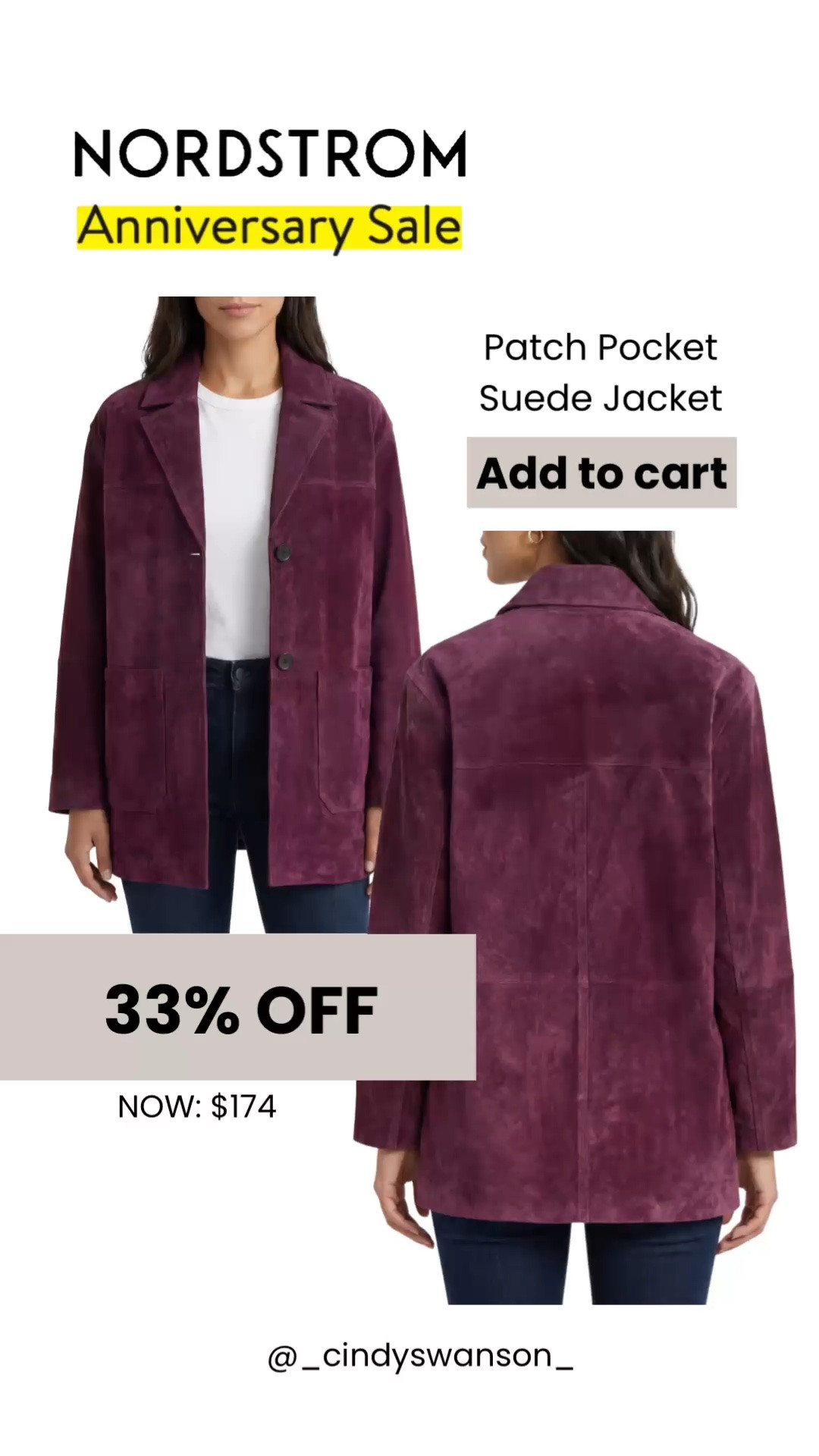 This Patch Pocket Suede Jacket is one of my favorite finds from the Nordstrom Anniversary Sale. The rich berry suede adds beautiful color to a classic silhouette, making it easy to layer over denim, trousers, or dresses for years to come. Now $174 (33% off).

💡 LTK MADE EASY
❤️ Heart = Support my posts!
🔖 Save = Get sale & restock alerts
📋 Lists = Keep favorites organized
📲 Share = Send lists and products to a friend. Hello, Christmas List!
💬 Comment = Ask me anything about what I’m wearing. :-)

#LTKSaleAlert #LTKootd