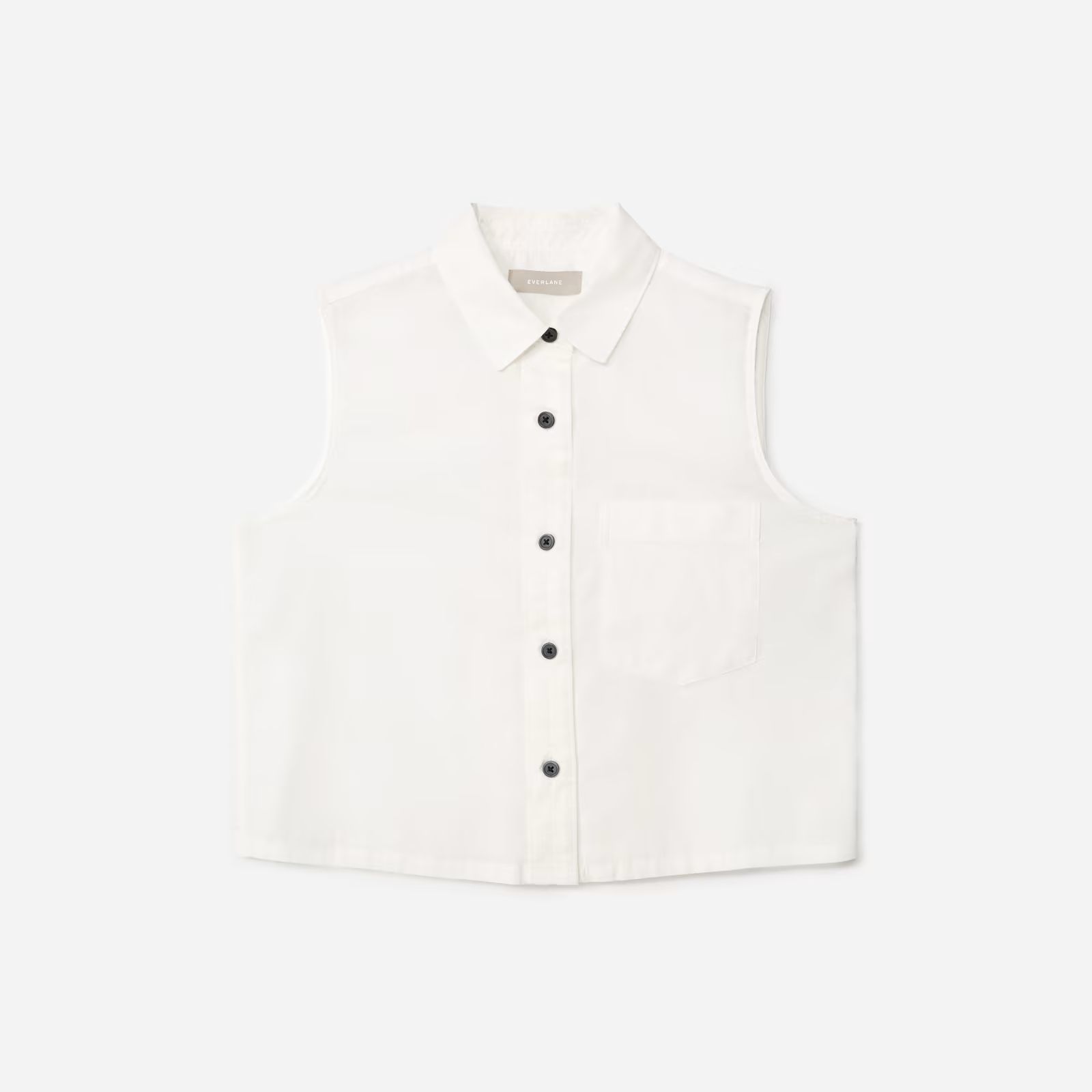The Silky Cotton Cropped Cut-Off Shirt | Everlane
