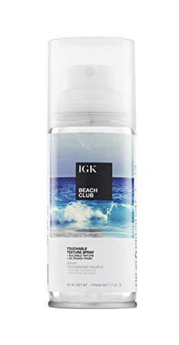 IGK BEACH CLUB Touchable Texture Spray Travel | Hold + Volume + Lightweight | Vegan + Cruelty Free | 1.7 Oz | Amazon (US)