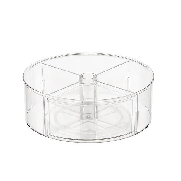 THE HOME EDIT Divided Turntable Clear | The Container Store