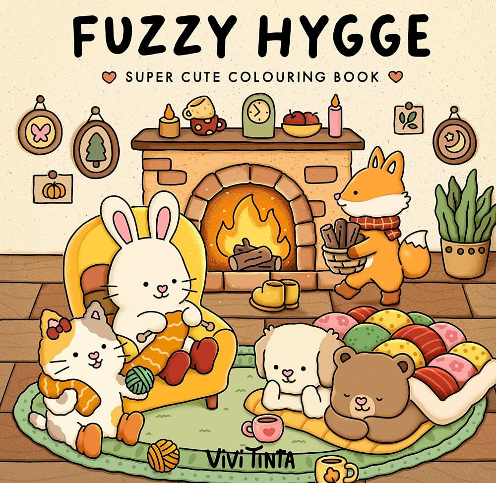 Fuzzy Hygge: Cute and Cozy Coloring Book for Adults & Teens Featuring Adorable Animals Characters... | Amazon (US)
