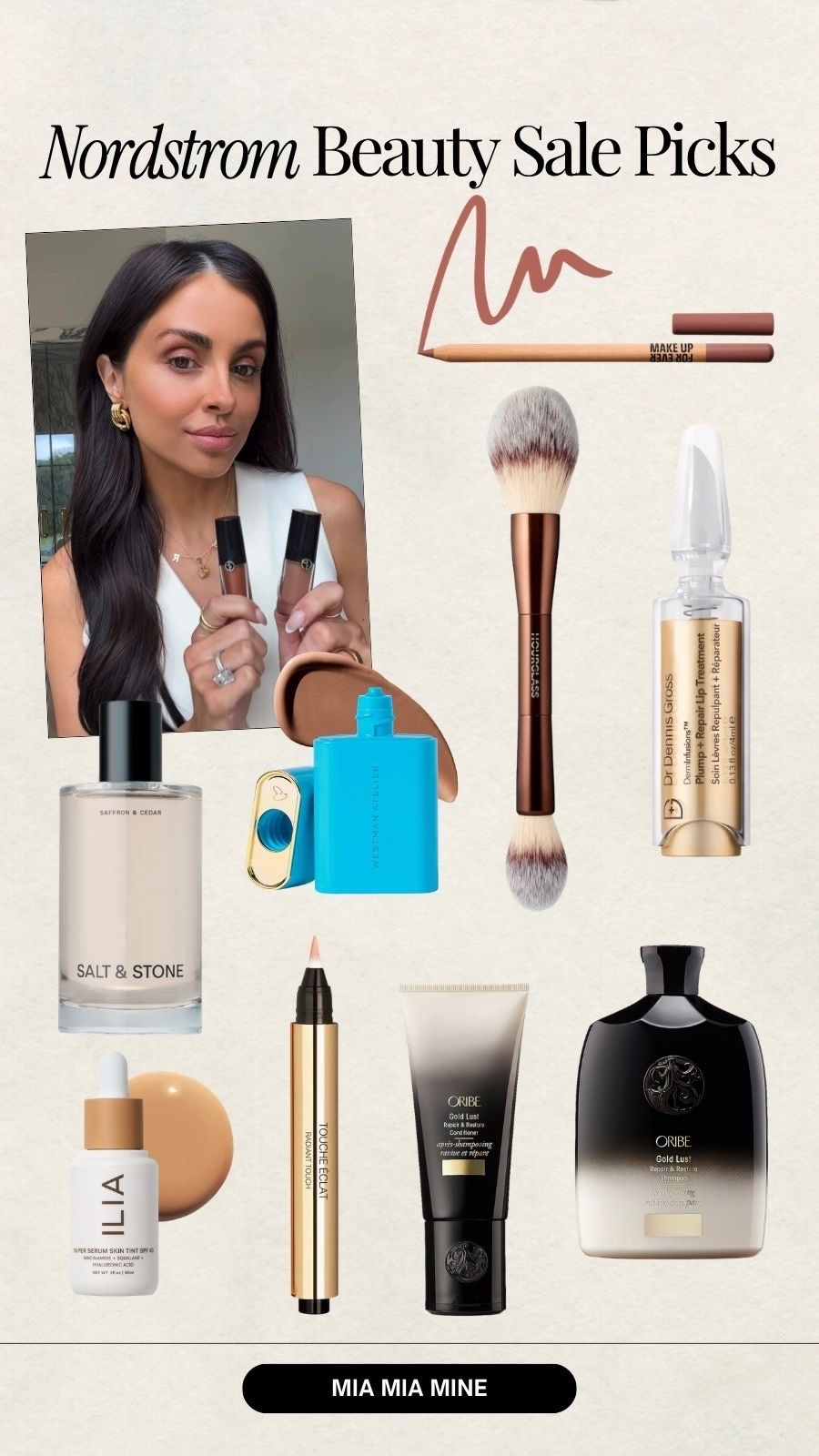 Beauty favorites on sale 
Mac lipstick in Modesty & hourglass liner in tempte 3
Armani eyeshadows in shade cashew and burnt sienna 
Anastasia lip gloss in deep taupe 
Derminfusions lip treatment in shade brown
Nordstrom beauty sale

#LTKSaleAlert #LTKOver40 #LTKBeauty
