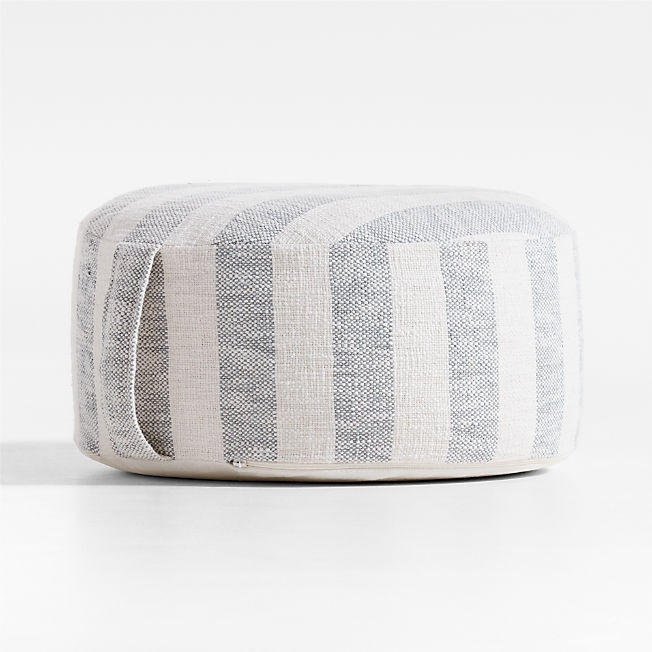 Cove Mist Blue Striped Kids Floor Cushion + Reviews | Crate & Kids | Crate & Barrel