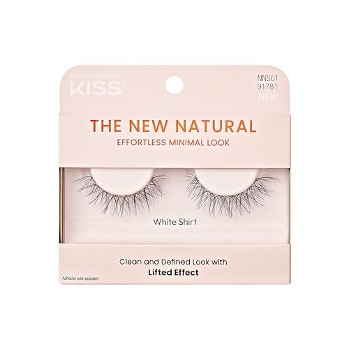 KISS The New Natural, False Eyelashes, White Shirt', 12 mm, Includes 1 Pair Of Lash, Contact Lens Friendly, Easy to Apply, Reusable Strip Lashes | Amazon (US)