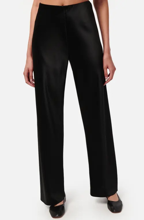 CAMI NYC Bristol Satin Pants in Black at Nordstrom, Size Large | Nordstrom