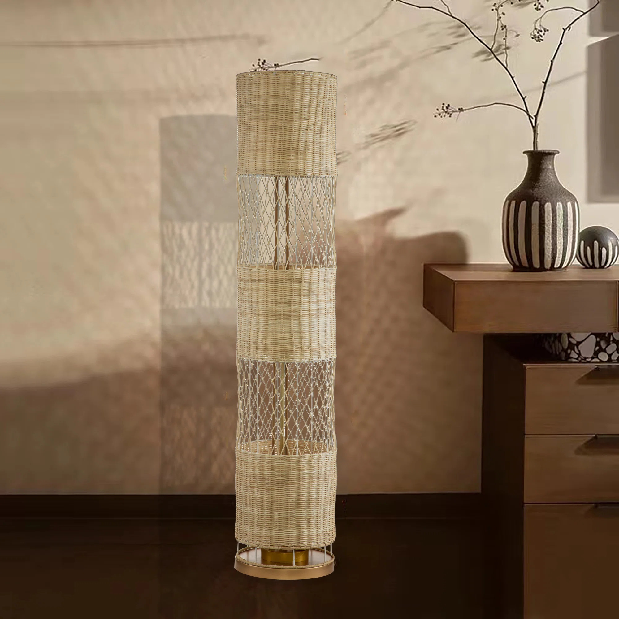 Pagano 50'' White Column Floor Lamp | Wayfair North America