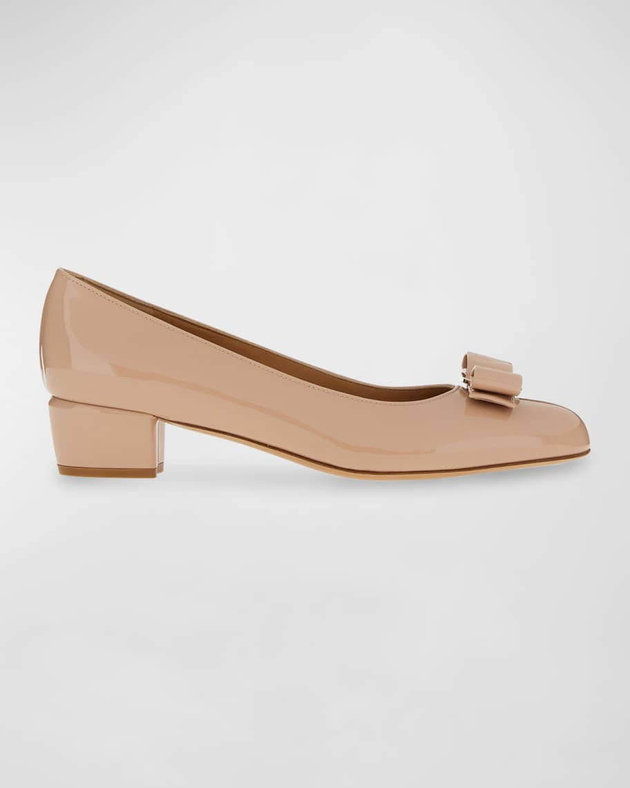 Ferragamo Vara Bow Patent Low Pumps | Neiman Marcus