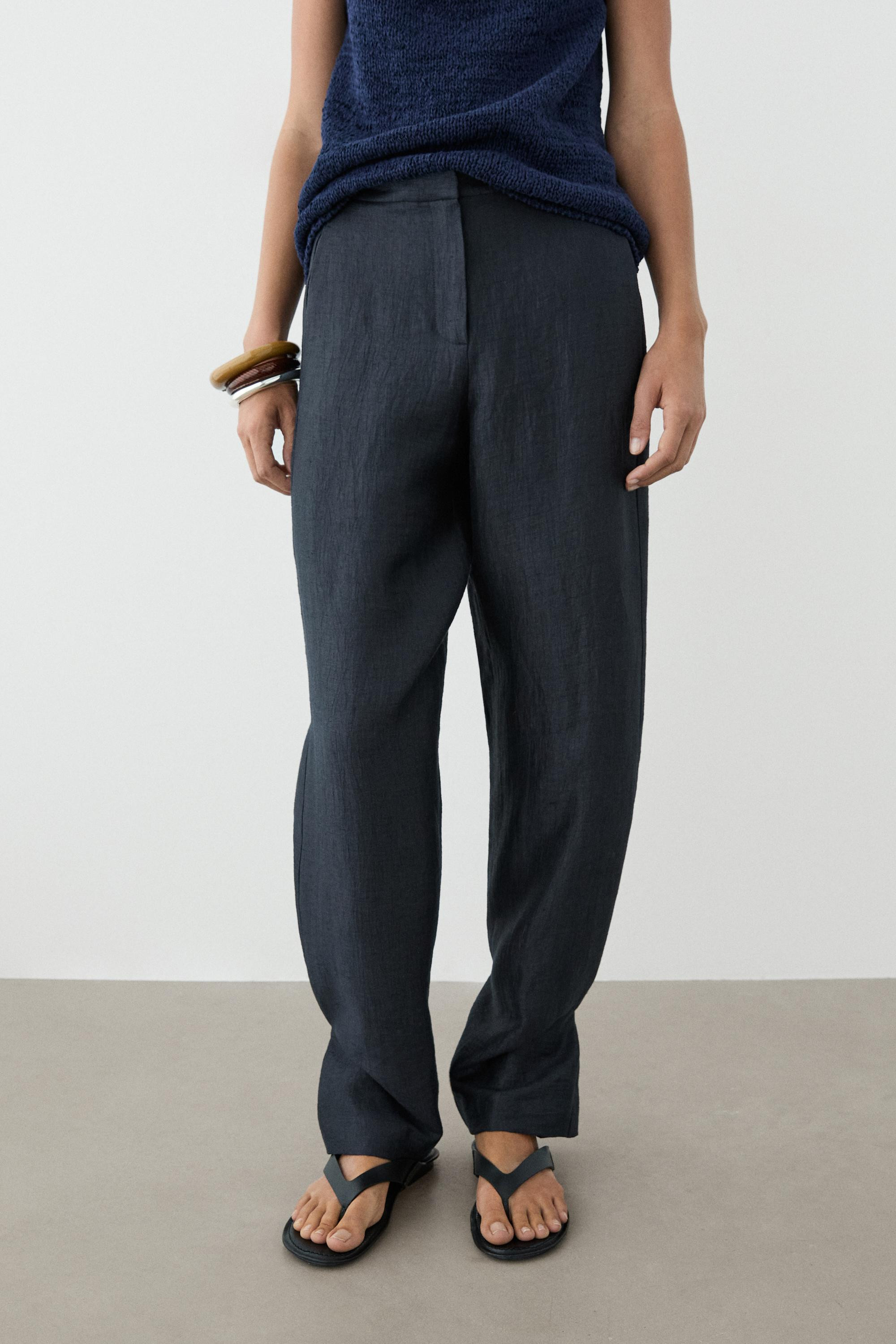 Trousers with gathered hems | Massimo Dutti US