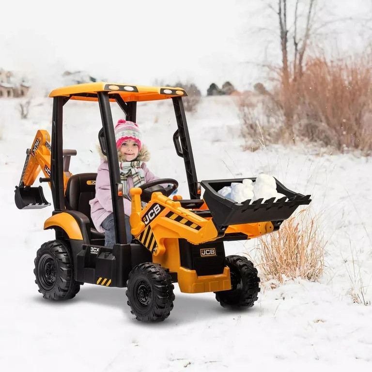 JCB Excavator Ride On & Bulldozer, 12V Battery Powered Construction Vehicles for Kids with Remote... | Walmart (US)