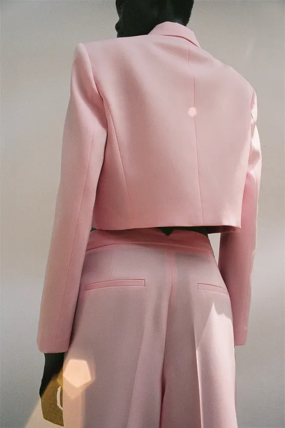 CROPPED BLAZER WITH SHOULDER PADS | Zara UK