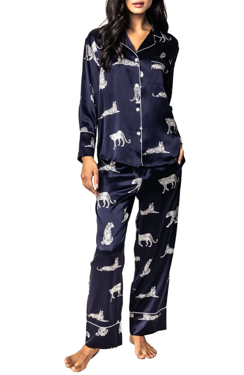 Panthre de Nuit Piped Silk Pajamas | Nordstrom