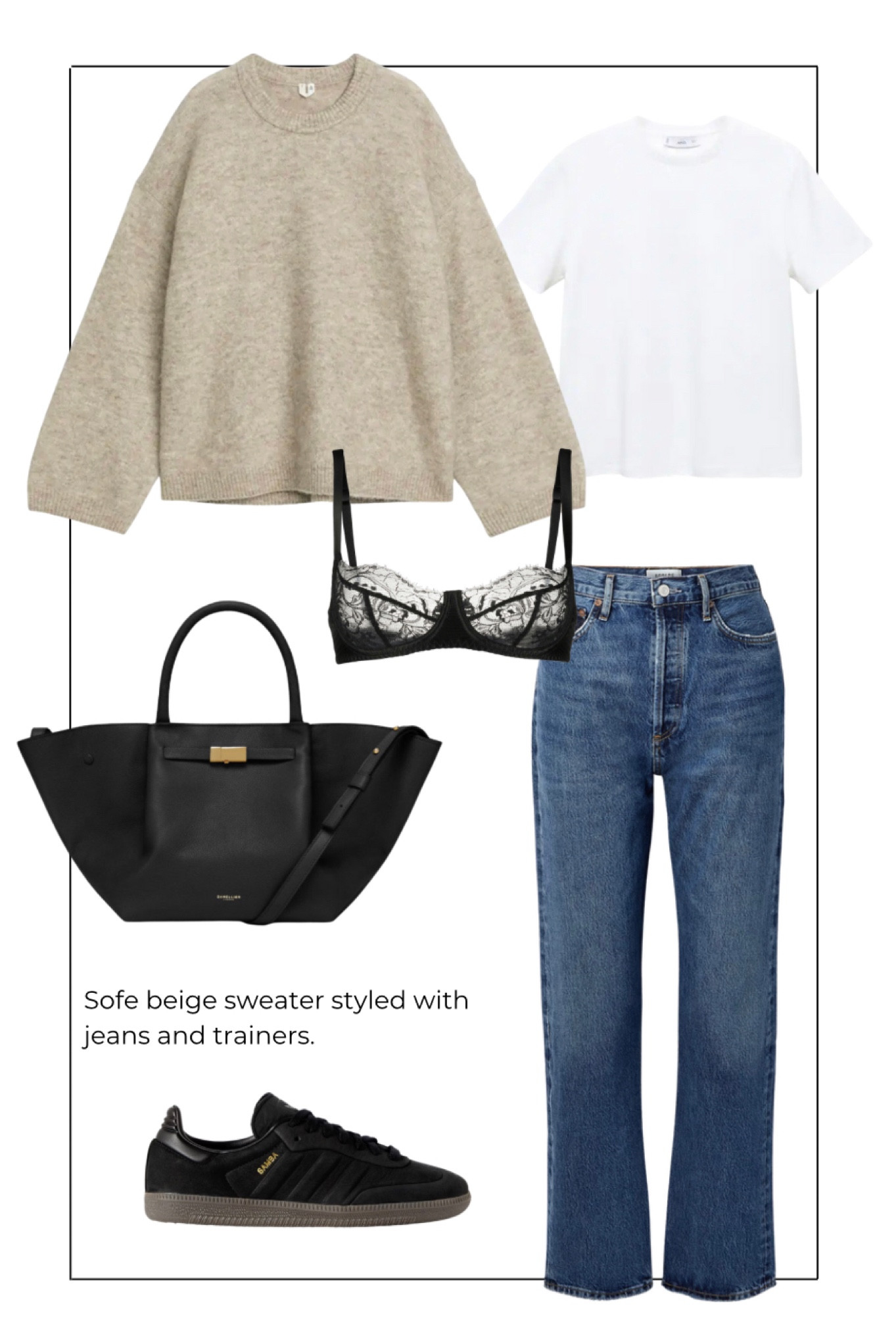 Casual jeans outfit, keep it comfortable and minimal with an oversized sweater and trainers. DeMelleir have the best everyday tote that is stylish and practical! 

#LTKstyletip #LTKfindsunder100 #LTKfindsunder50