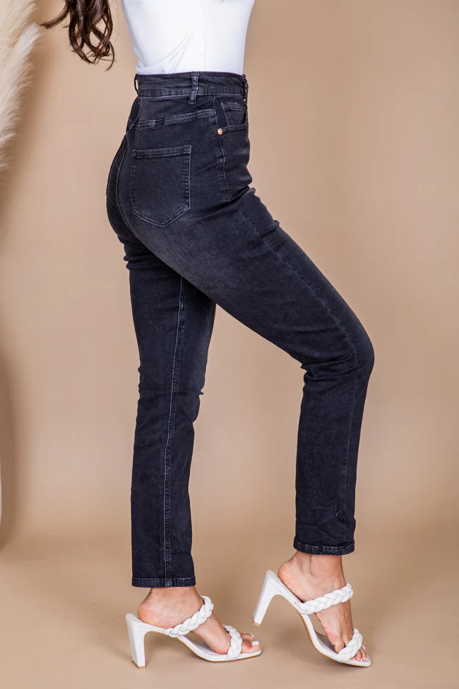Bianca Black Vintage Straight Leg Jeans | Pink Lily