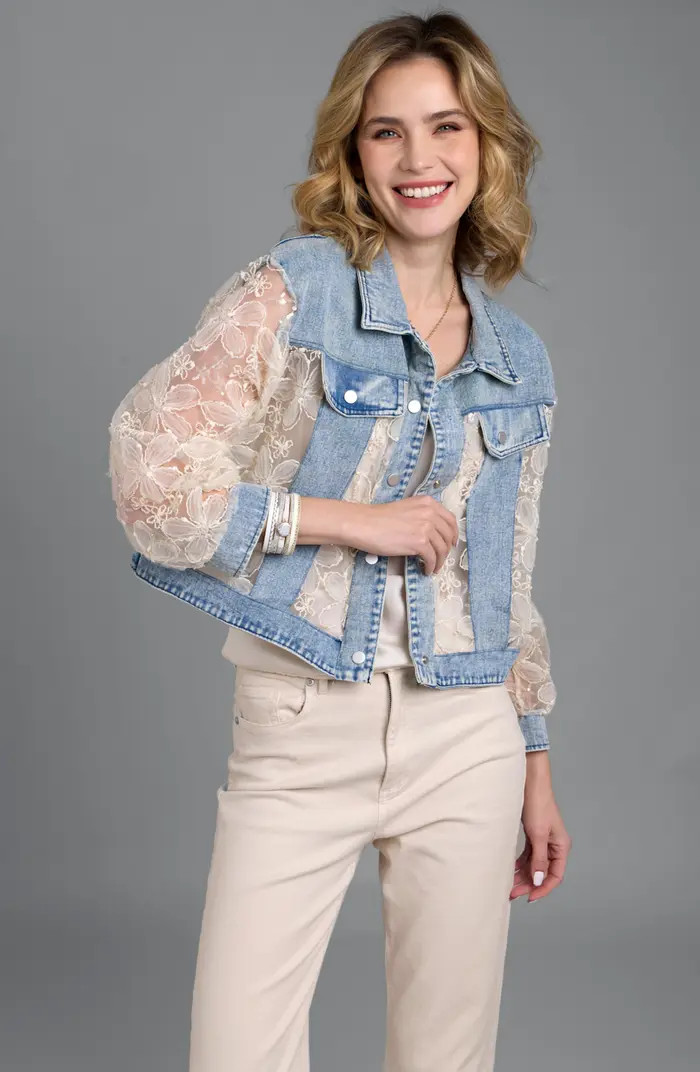 Denim Lace Trucker Jacket | Nordstrom Rack