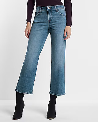 Mid Rise Medium Wash Ankle Boot Jeans | Express