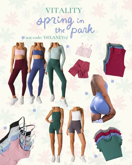 Brand new 🌷Spring in the Park🌷drop from Vitality is available now! Use code: DELANEY15 for 15% off 🤸🏼‍♀️

I take a small in everything 🫶🏼

#LTKFitness #LTKSaleAlert #LTKActive