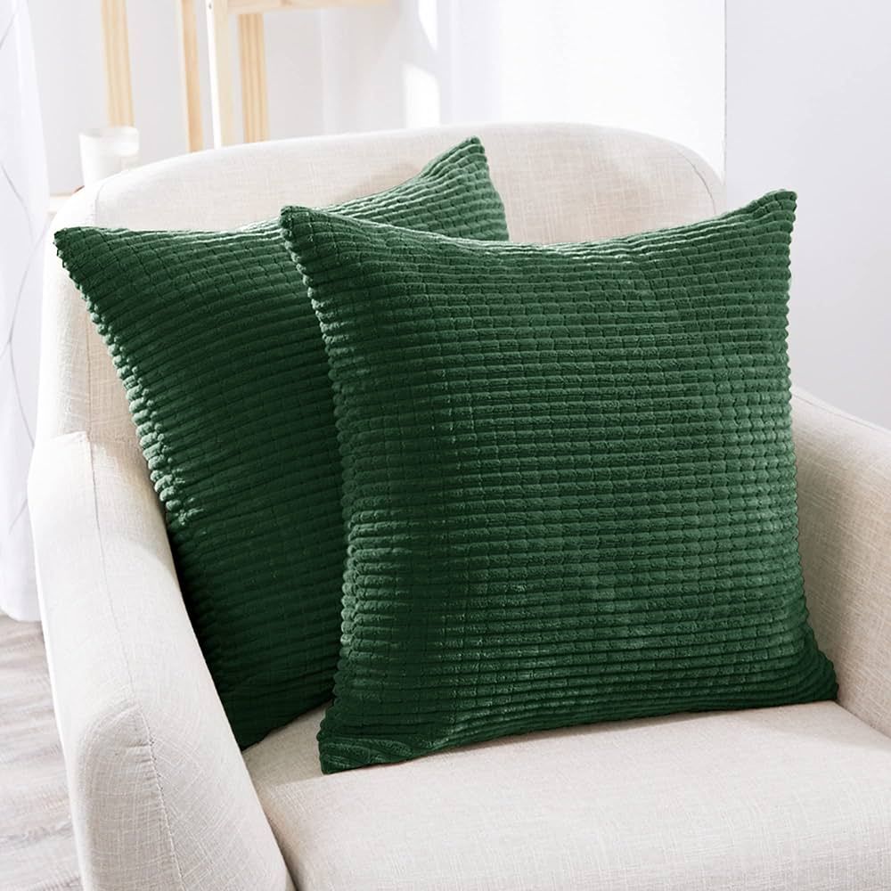 Amazon.com: Deconovo Christmas Pillow Covers Corduroy Pillow Covers, 18x18 Inch, Square Throw Pil... | Amazon (US)