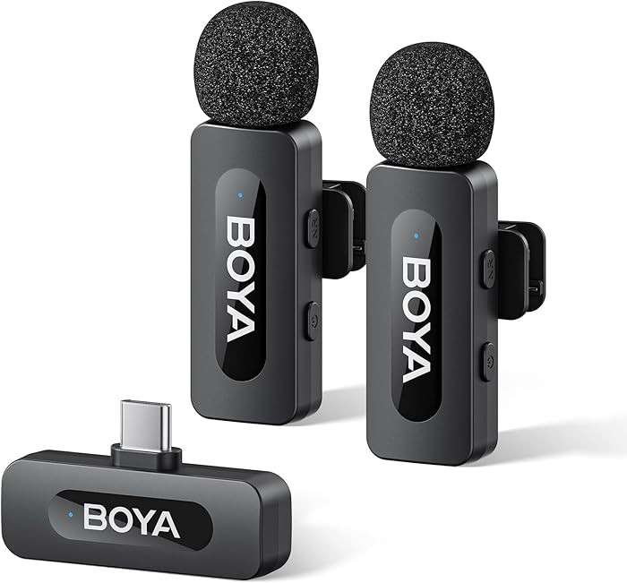 BOYA BY-V20 Wireless Microphones for iPhone 15/16 Series, Android/Laptop with USB-C Port, 328ft R... | Amazon (US)
