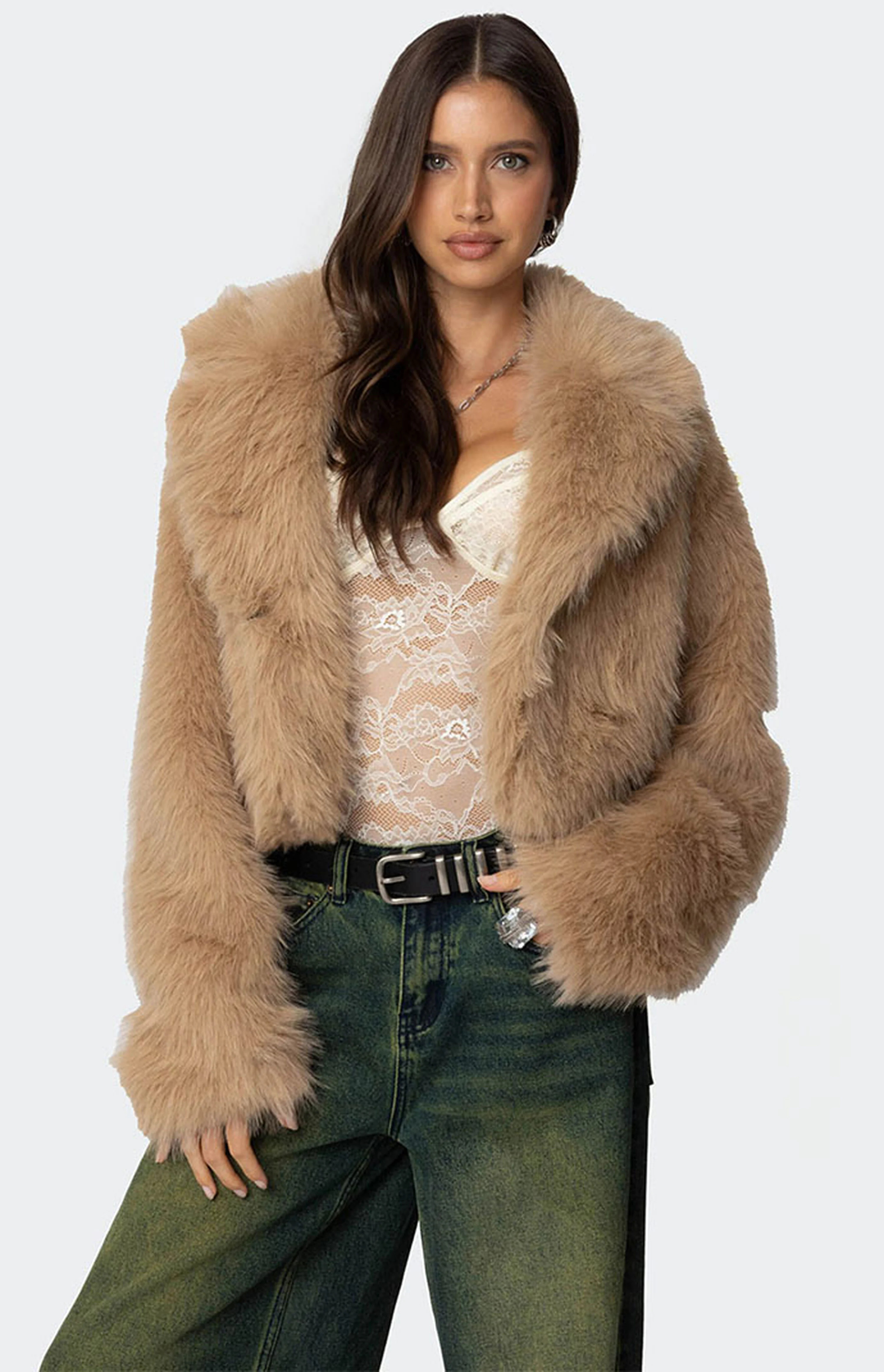 Edikted Sierra Oversized Faux Fur Jacket | PacSun