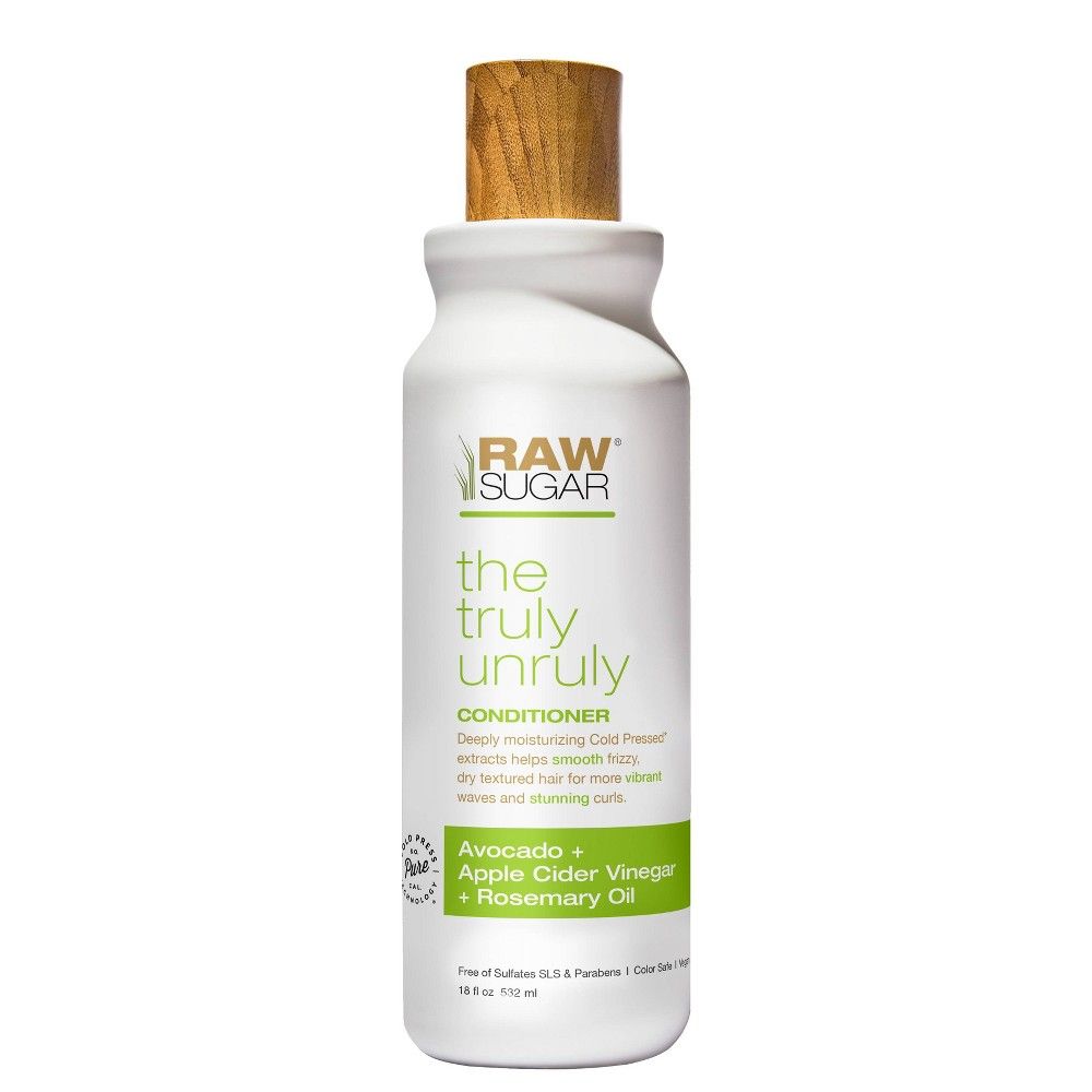 Raw Sugar Conditioner Truly Unruly Avocado + Apple Cider Vinegar + Rosemary Oil - 18 fl oz | Target