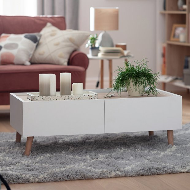 Habitat Skandi 2 Drawer Coffee Table - White Two Tone | Habitat UK