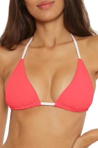 BECCA Women's Standard Reversible Triangle Bikini Top, Adjustable, Tie Back, Swimwear Separates, Modern Edge (Paprika), Large | Amazon (US)