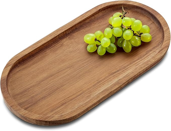 com-four® Plateau en Bois d'acacia - Plateau décoratif allongé - Plateau de Service - étagèr... | Amazon (FR)