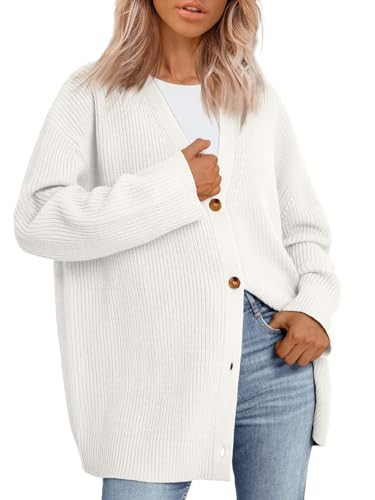 LILLUSORY Women Oversized Cardigan Sweater 2025 Fall Outfits Cloth Fashion V Neck Knit Button Fro... | Amazon (US)