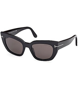 TOM FORD Women's Athena 53mm Cat Eye Sunglasses - Shiny Black/Smoke | Dillard's