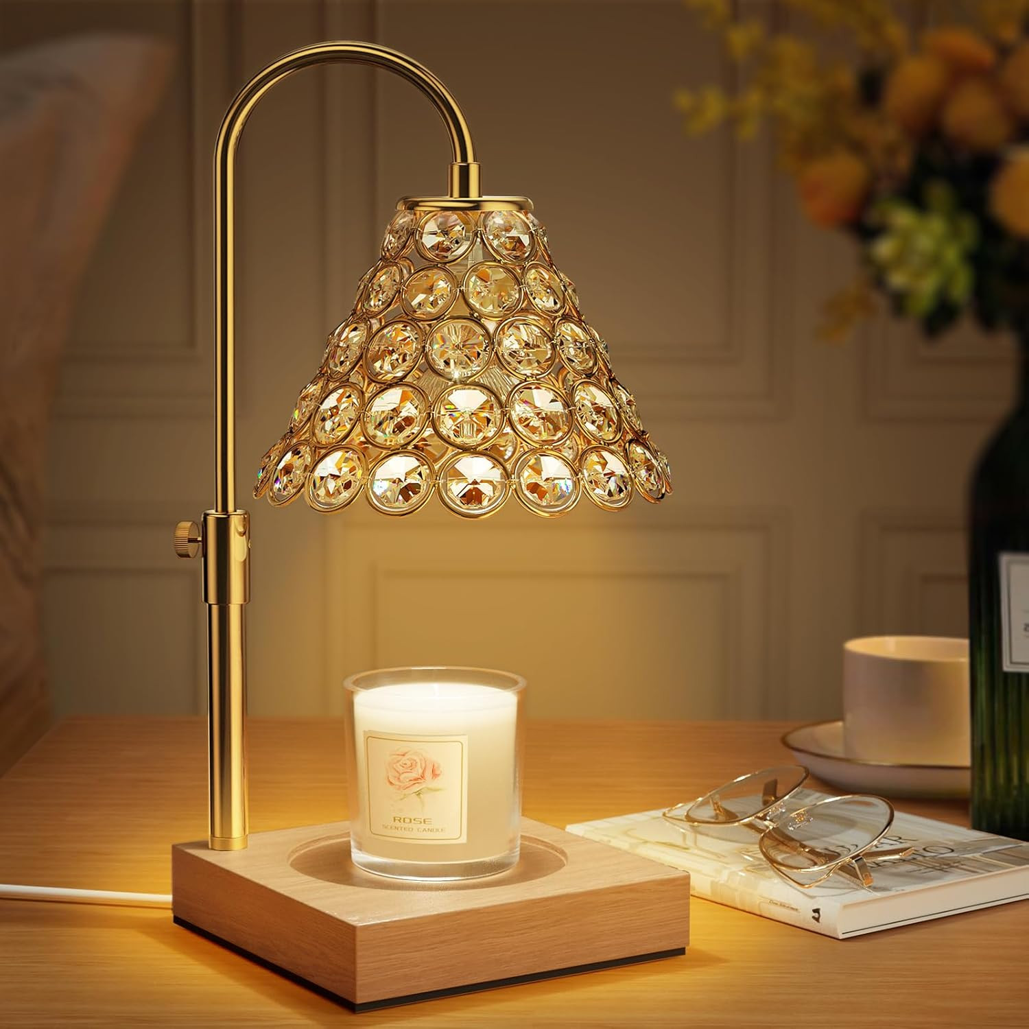 TOPCHASE Candle Warmer Lamp, Electric Candle Warmer with Timer, Height Adjustable and 2 Bulbs for Ca | Amazon (US)