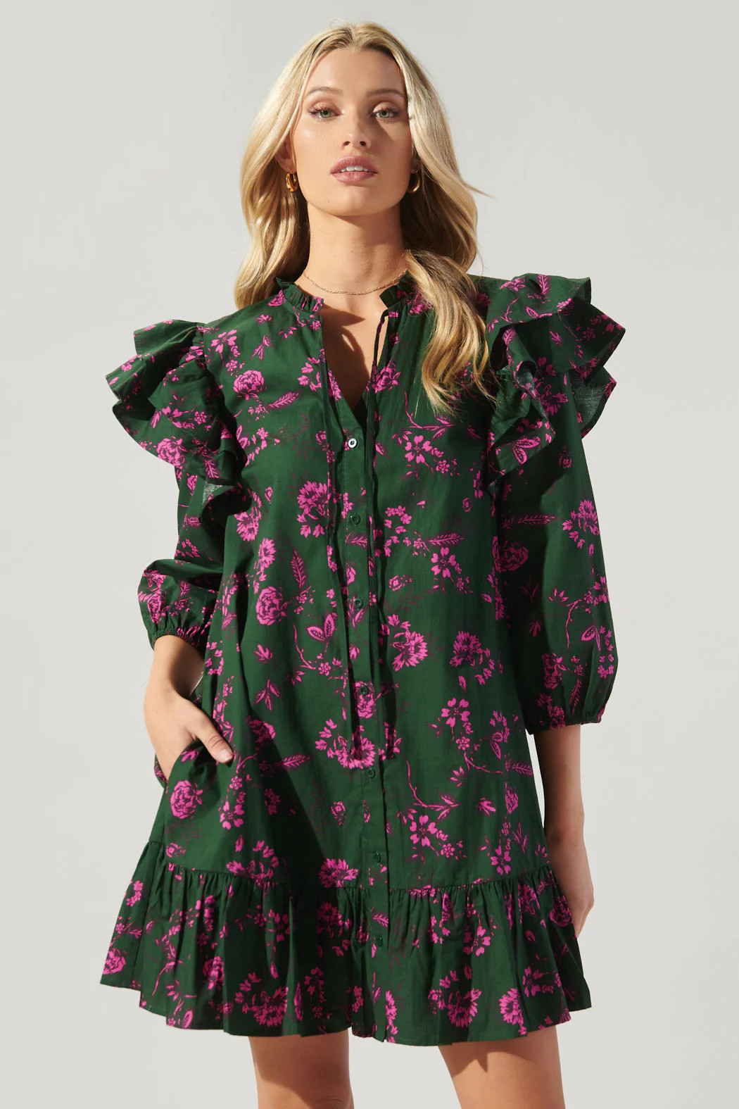 Close to You Sammy Ruffle Drop Waist Dress | Sugarlips