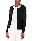 Amazon Essentials Women's Lightweight Crewneck Cardigan Sweater, Black, X-Small | Amazon (US)