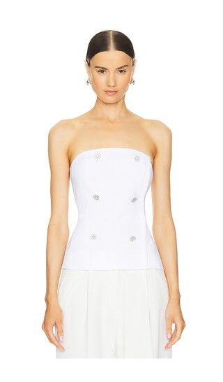 Fay Strapless Bustier in White | Revolve Clothing (Global)