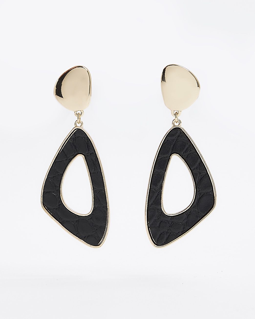 Gold asymmetric drop earrings | River Island (UK & IE)