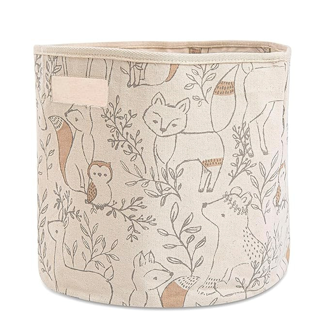 Crane Baby Fabric Storage Bin for Nursery and Toddlers, Toy Storage for Boys and Girls, Woodland ... | Amazon (US)