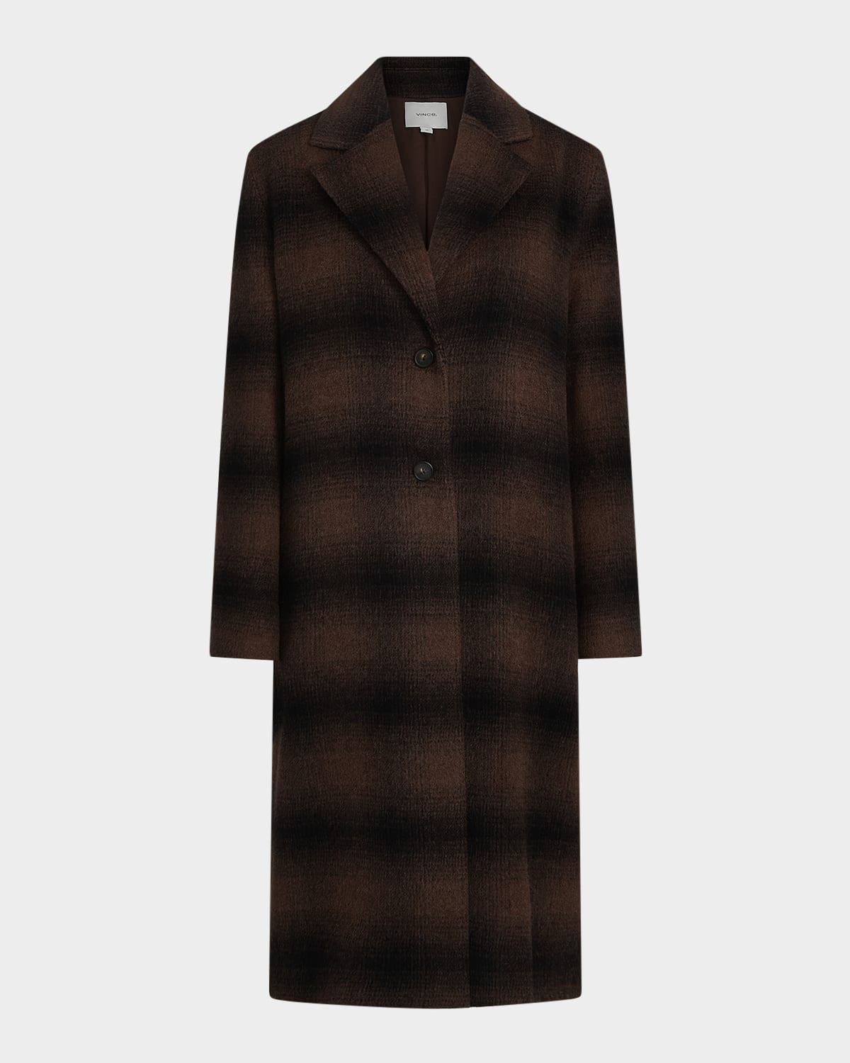 Shadow Plaid Wool-Blend Car Coat | Neiman Marcus