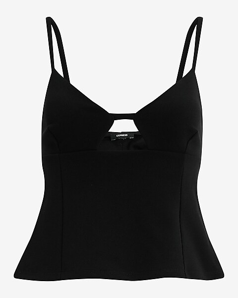 Crepe V-Neck Cutout Cami | Express