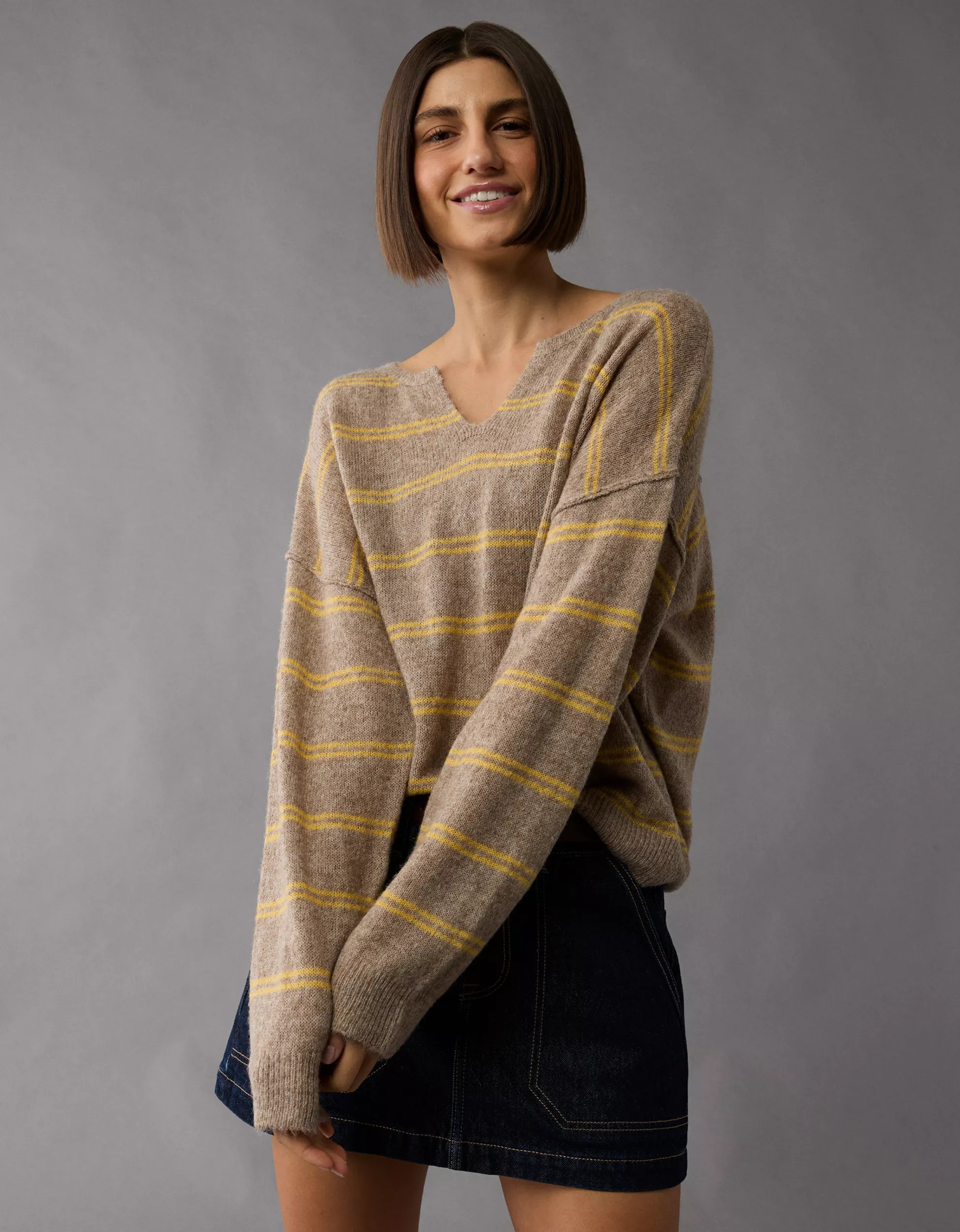 AE Whoa So Soft Notch Neck Sweater | American Eagle Outfitters (US & CA)