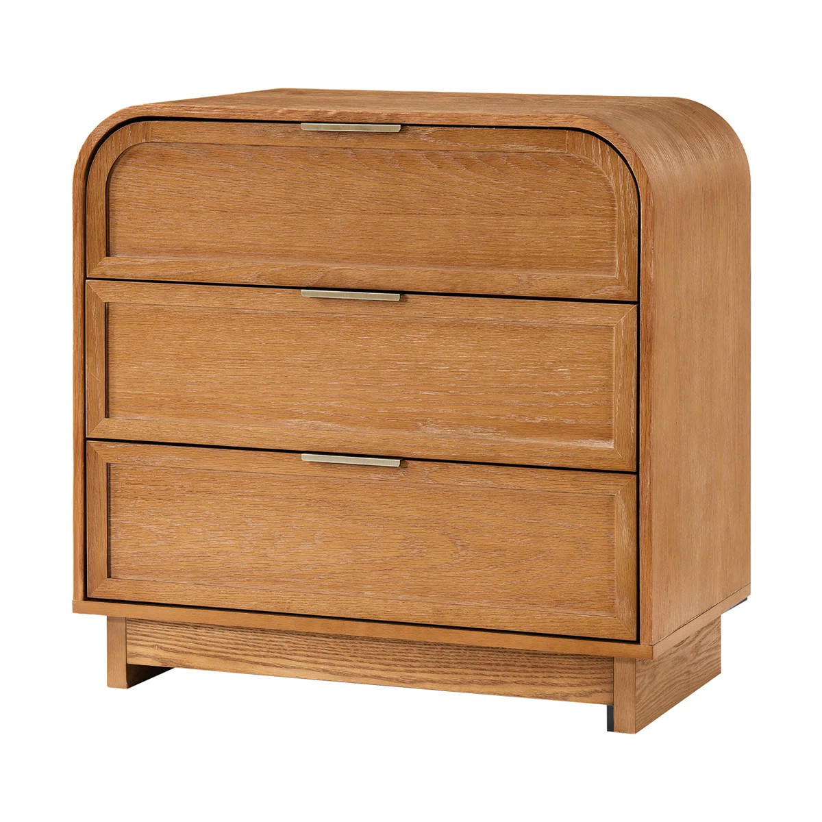 Yanick Modern 3-Drawer Arched End Table with Solid Wood Legs and Charging Station | Wayfair North America