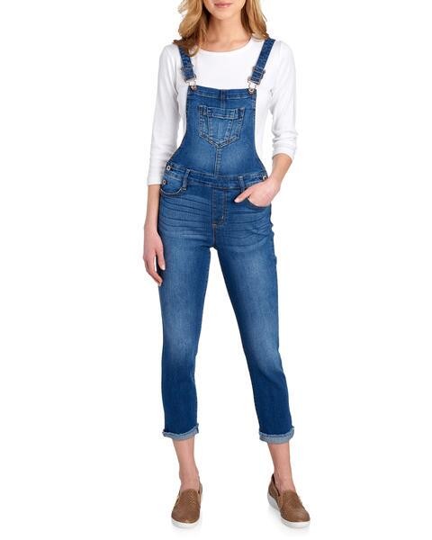 Mika Raw Hem Denim Overalls | Stein Mart